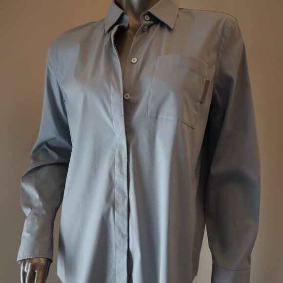 Brunello Cucinelli Monili Blouse Button Down Shirt Top Monili Tab Size Medium - Picture 5 of 8